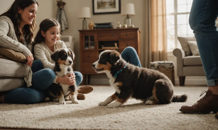 Découverte : le chiot berger américain miniature en famille